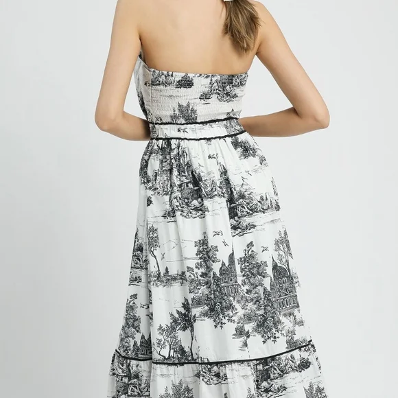 Umgee Printed Tiered Tube Midi Dress - Picture 2 of 5
